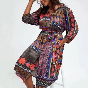 Farm Rio Ciela Midi Shirtdress XL